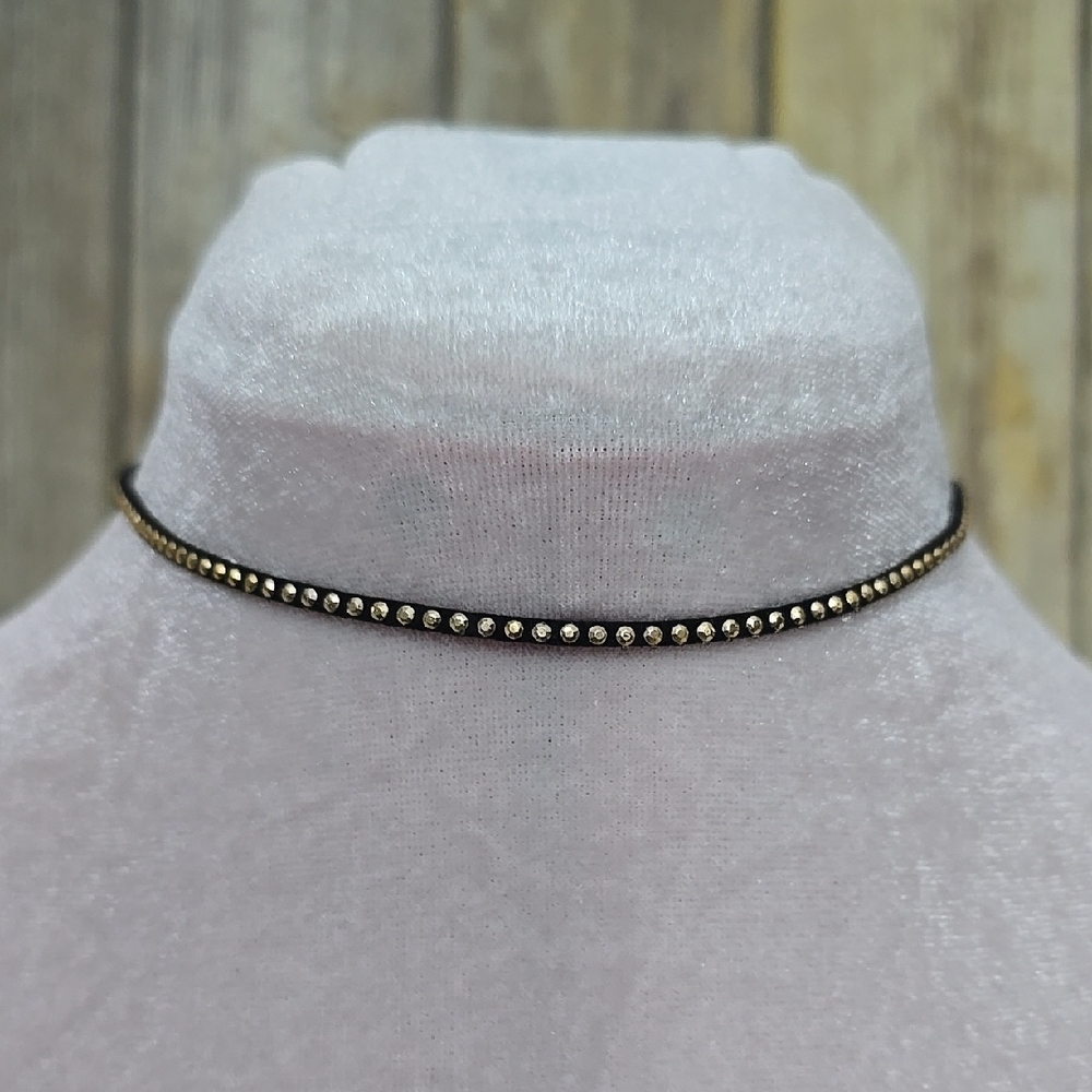 Elegant Black and Gold Choker Necklace